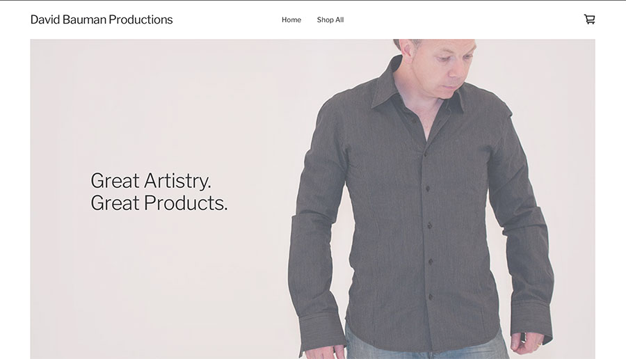 David Bauman Productions Store front page